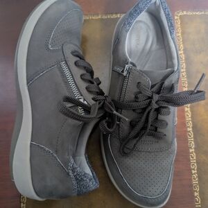 Aetrex Men's Charcoal Sneakers with Zipper Accent